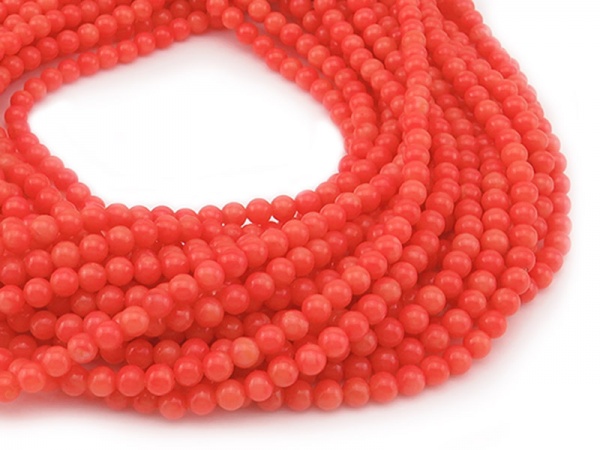 Bamboo Coral Smooth Round Beads 4mm ~ 15.5'' Strand