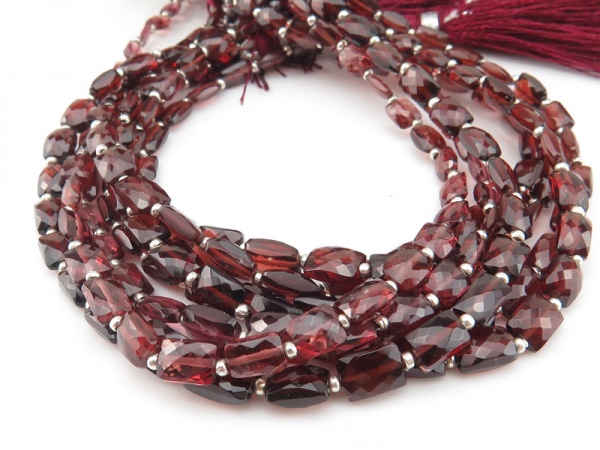 AA+ Garnet Micro Faceted Rectangle Beads ~ Various Sizes ~ 8.5'' Strand