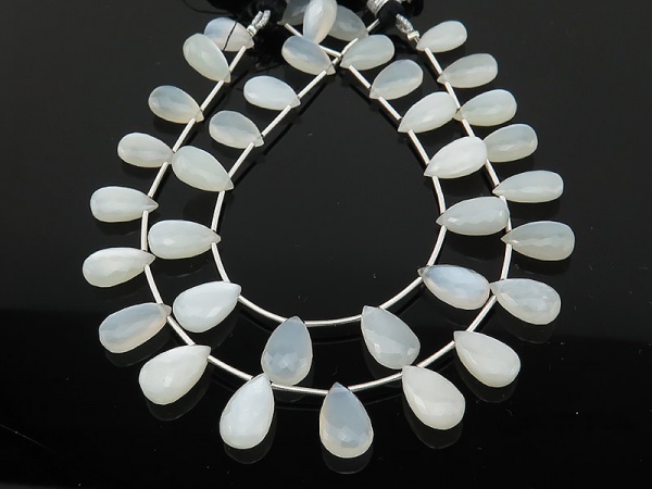 AAA White Moonstone Faceted Pear Briolettes ~ Various Sizes