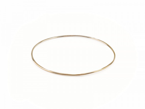 18k Gold Over Sterling Silver Italian Bangle Bracelet – Slip On – 2.5" Diameter – D736