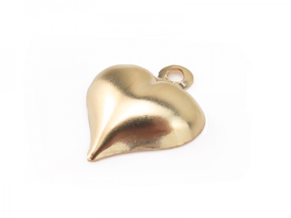 Gold Filled Domed Heart Charm 13mm
