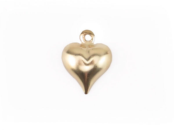 Gold Filled Domed Heart Charm 13mm