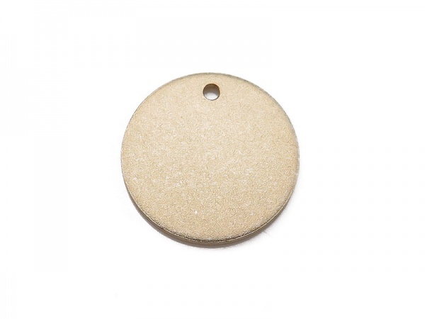 Gold Filled Matt Round Tag 12.75mm (Thick) ~ Optional Engraving