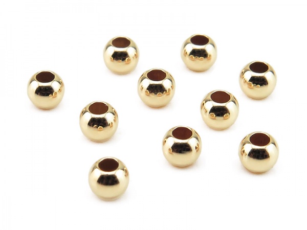 Gold Filled Plain Bead (Large Hole) 3mm ~ Pack of 10