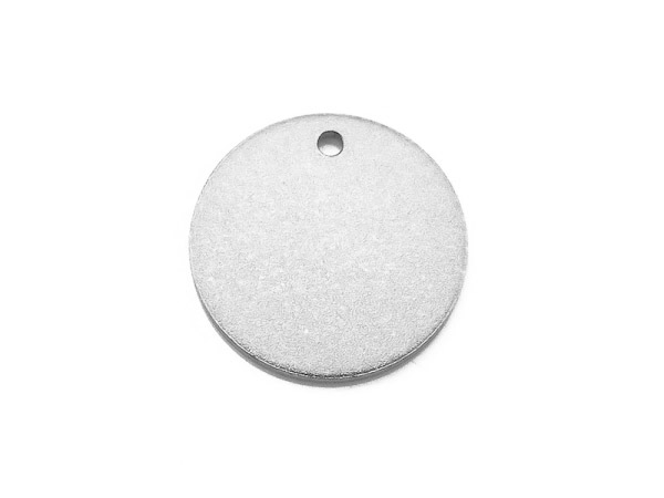 Sterling Silver Matt Round Tag 12.75mm (Thick) ~ Optional Engraving