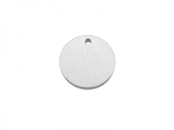 Sterling Silver Matt Round Tag 10mm (Thick) ~ Optional Engraving