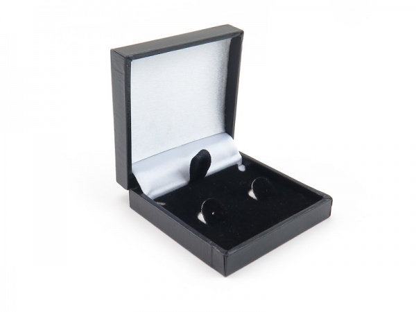 Leatherette Earring Box ~ Black ~ 50mm x 50mm