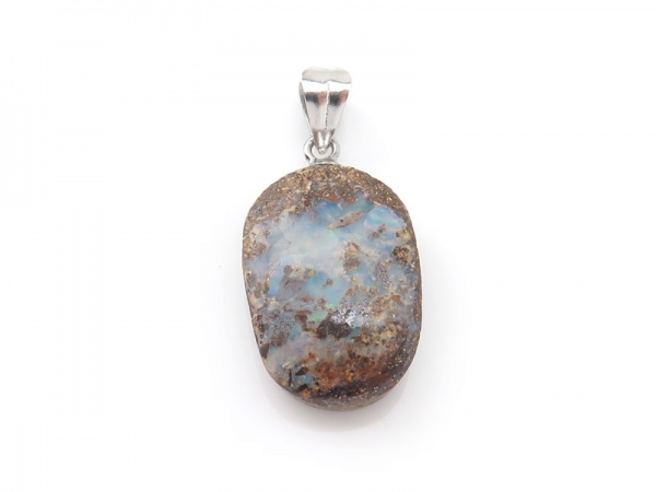 Sterling Silver Boulder Opal Pendant 18mm