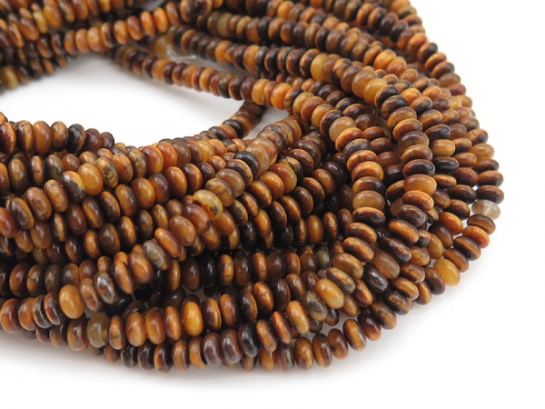 Tiger's Eye Smooth Disc Beads 4.5mm ~ 15'' Strand