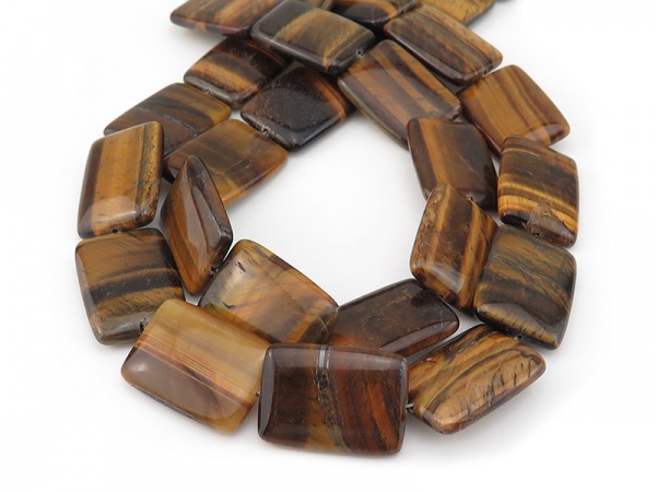 Tiger's Eye Smooth Rectangle Beads 30.5mm ~ 15.5'' Strand