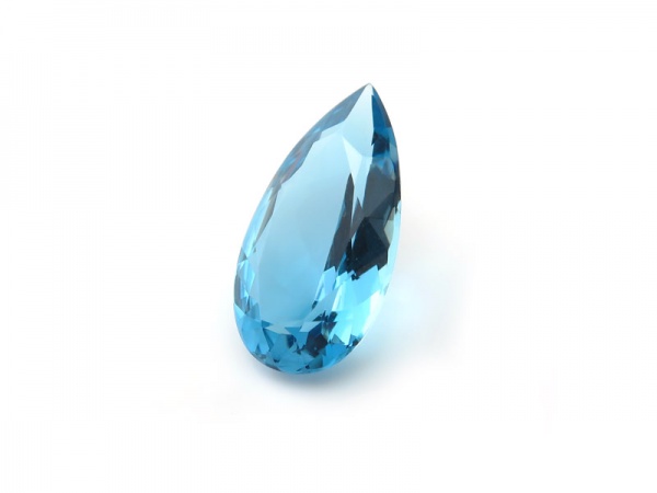Swiss Blue Topaz Faceted Pear 22mm