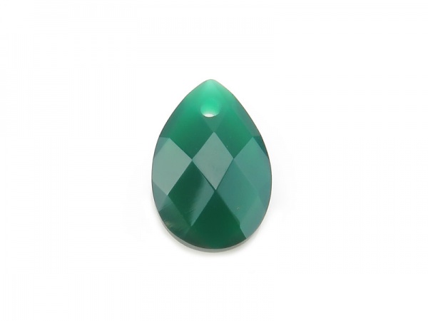 AAA Green Onyx Faceted Pear Briolette 12mm ~ SINGLE