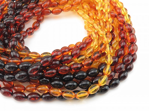 Amber Shaded Smooth Olive Beads ~ Various Sizes