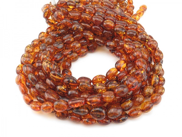 Amber Smooth Nugget Beads 11.5-12mm ~ 16'' Strand