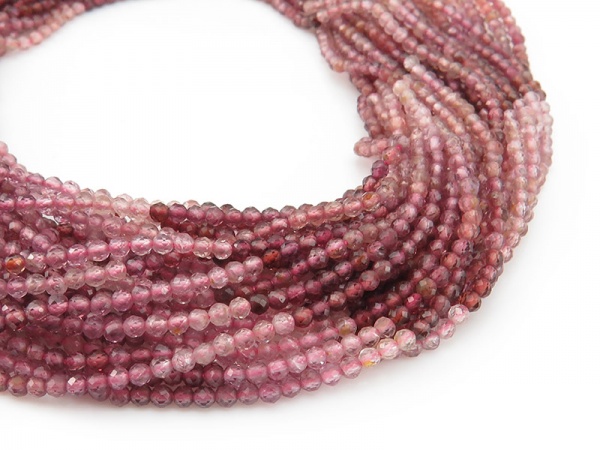 AAA Shaded Pink Spinel Faceted Round Beads 2mm ~ 12.5'' Strand