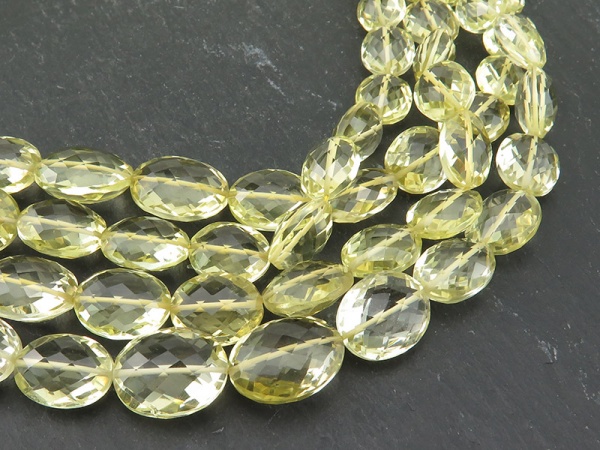 AAA Lemon Quartz Faceted Oval Beads 11.5-14mm ~ 16'' Strand