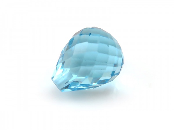 Sky Blue Topaz Faceted Teardrop ~ Half Drilled ~ 10mm x 8mm