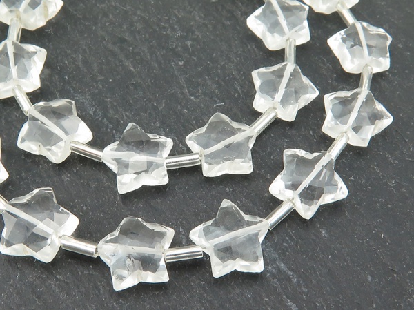 AA Crystal Quartz Faceted Star Beads 10mm (15)