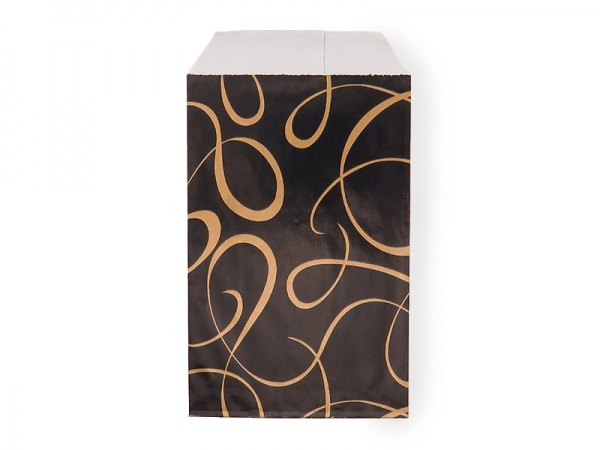 Paper Bag ~ Black/Gold Scroll ~ 12cm x 7cm