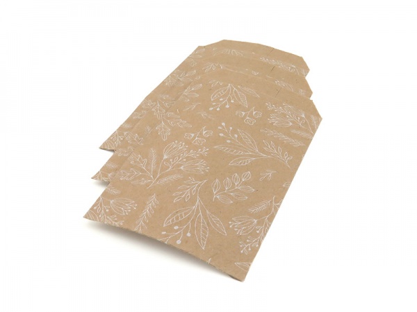 Paper Bag ~ Natural/White Floral ~ 12cm x 7cm