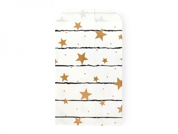 Paper Bag ~ White/Gold Star ~ 12cm x 7cm
