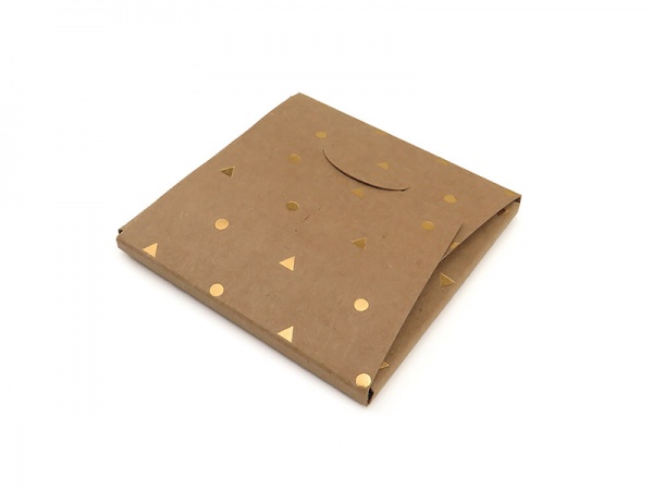 Fold Over Card Jewellery Pouch ~ Natural/Gold