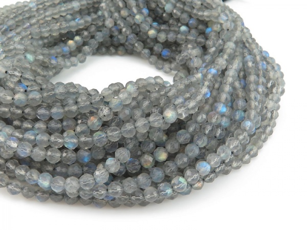 AAA Labradorite Micro-Faceted Round Beads 4.25mm ~ 12.5'' Strand
