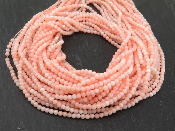 Light Pink Coral Smooth Round Beads 2.5mm ~ 24'' Strand