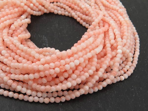 Light Pink Coral Smooth Round Beads 2.5mm ~ 24'' Strand