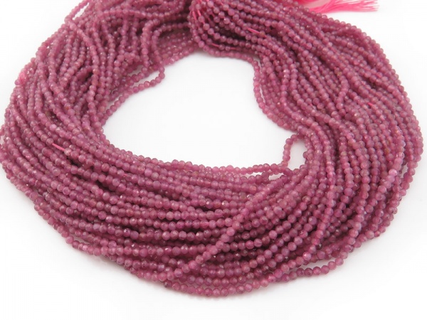 Pink Tourmaline Faceted Round Beads 2.5mm ~ 12.5'' Strand