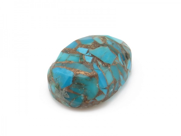 Mohave Copper Turquoise Rose Cut Slice 14mm