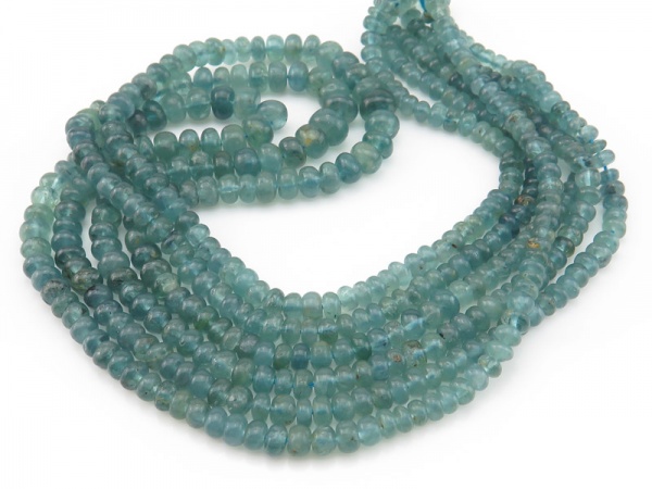 AA Blue Tourmaline Smooth Rondelles 3.5-5.75mm ~ 16'' Strand
