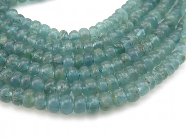 AA Blue Tourmaline Smooth Rondelles 3.5-5.75mm ~ 16'' Strand