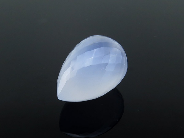 AAA Chalcedony Micro-Faceted Teardrop 14-15mm ~ Half Drilled