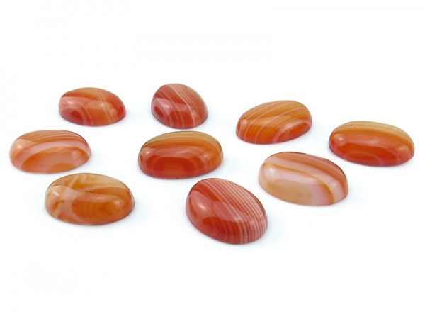 Red Banded Agate Oval Cabochon 14mm