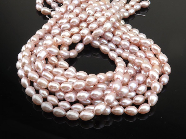 Freshwater Pearl Rose Rice Beads 9-10mm ~ 16'' Strand