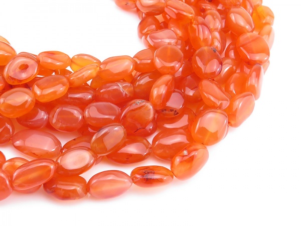 Carnelian Smooth Nugget Beads ~ Various Sizes ~ 15'' Strand