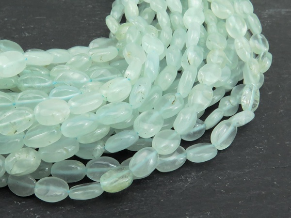 Aquamarine Smooth Oval Beads ~ Various Sizes ~ 15'' Strand