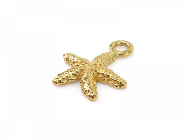 Gold Vermeil Starfish Charm 12mm