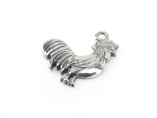 Sterling Silver Rooster Charm 14mm