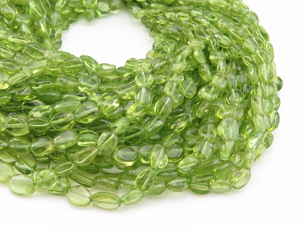 Peridot Smooth Oval Beads 5-6mm ~ 14.5'' Strand