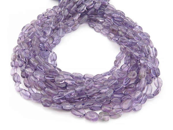Lilac Amethyst Smooth Oval Beads 7-9mm ~ 15'' Strand