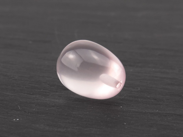 Rose Quartz Smooth Egg ~ Half Drilled ~ 11mm x 8mm