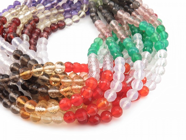 AAA Multi-Gem Micro-Faceted Round Beads 4.5mm ~ 16'' Strand