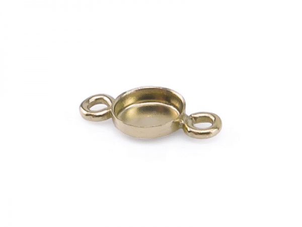 Gold Filled Round Bezel Cup Setting with Two Loops 3mm