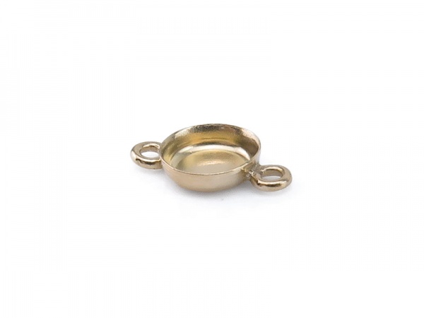 Gold Filled Round Bezel Cup Setting with Two Loops 4mm