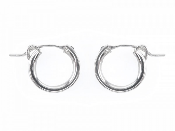 Sterling Silver Hinged Earring Hoop 13mm x 2.25mm ~ PAIR