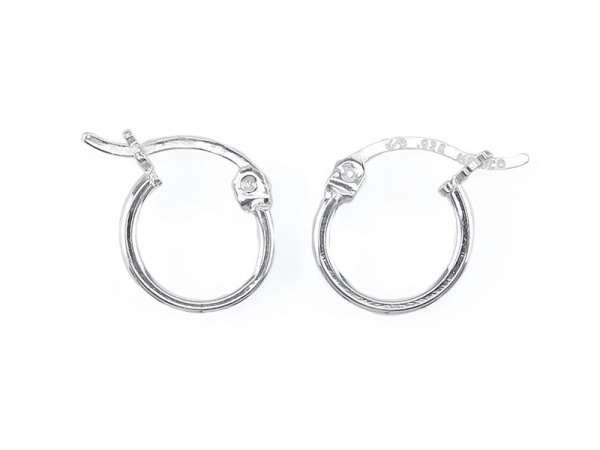 Sterling Silver Hinged Earring Hoop 10mm x 1.5mm ~ PAIR
