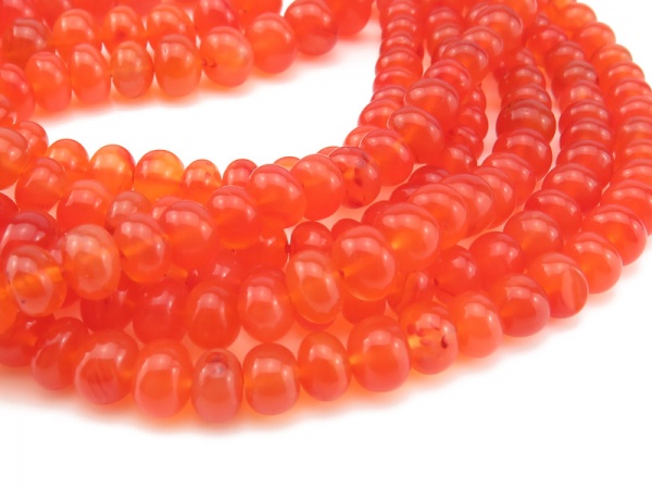 AA Carnelian Smooth Rondelles 4.5-7.5mm ~ 16'' Strand