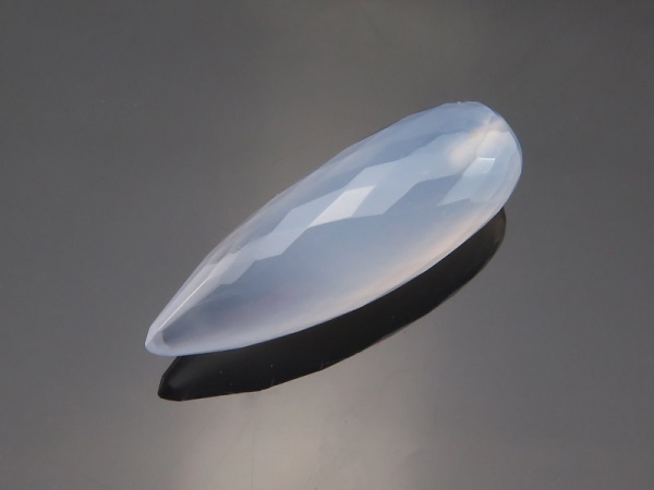 AAA Chalcedony Micro-Faceted Long Teardrop 19-20mm ~ Half Drilled ~ SINGLE